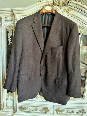Samuelsohn 100% Cashmere Brown Sport Coat Blazer M. Goldberg Custom ~42R